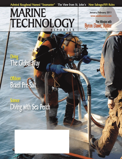 Cover of January 2011 issue of Marine Technology Reporter Magazine