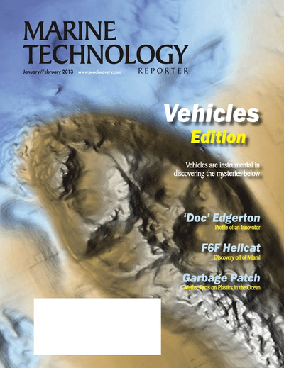 Cover of January 2013 issue of Marine Technology Reporter Magazine