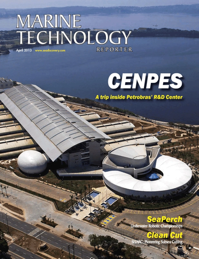 Cover of April 2013 issue of Marine Technology Reporter Magazine