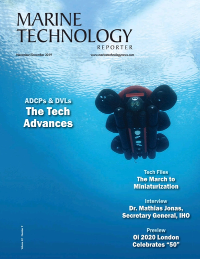 Cover of November 2019 issue of Marine Technology Reporter Magazine