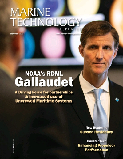 Cover of September 2020 issue of Marine Technology Reporter Magazine