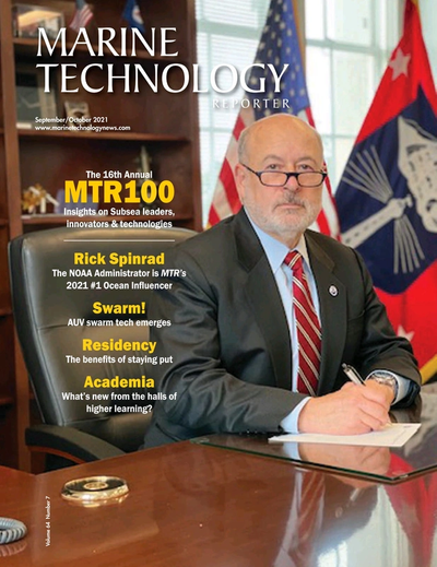 Cover of September 2021 issue of Marine Technology Reporter Magazine