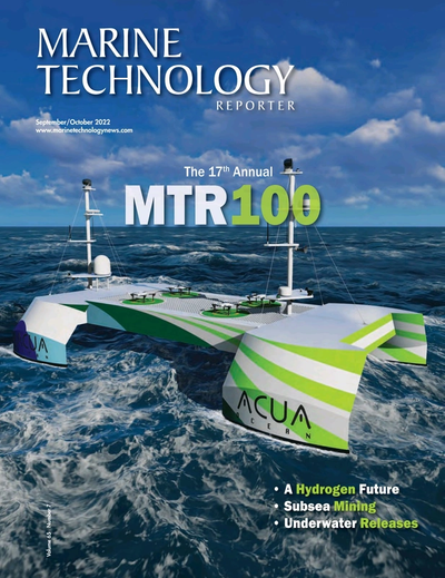 Cover of September 2022 issue of Marine Technology Reporter Magazine