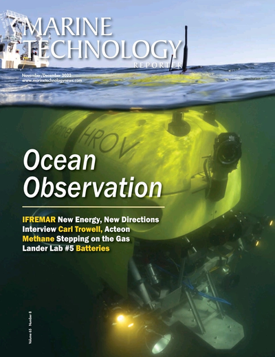 Cover of November 2022 issue of Marine Technology Reporter Magazine