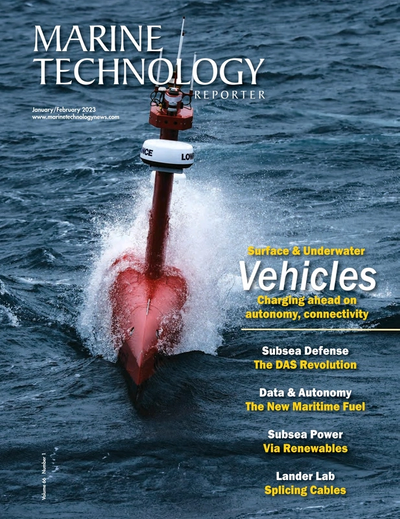 Cover of January 2023 issue of Marine Technology Reporter Magazine
