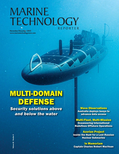 Cover of November 2025 issue of Marine Technology Reporter Magazine