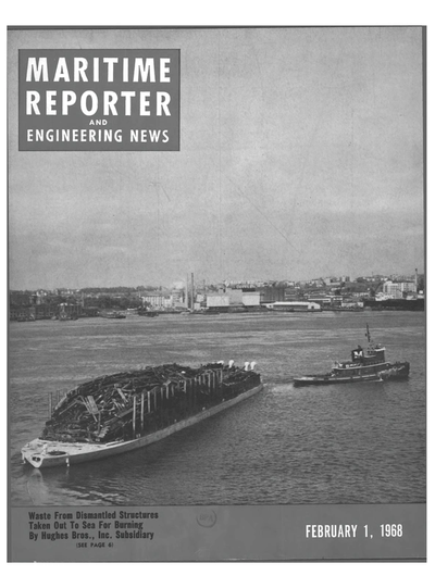 Cover of February 1968 issue of Maritime Reporter and Engineering News Magazine