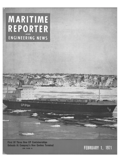 Cover of February 1971 issue of Maritime Reporter and Engineering News Magazine