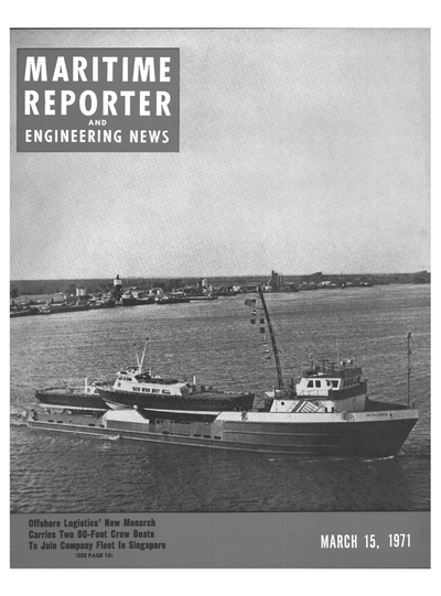 Cover of March 15, 1971 issue of Maritime Reporter and Engineering News Magazine