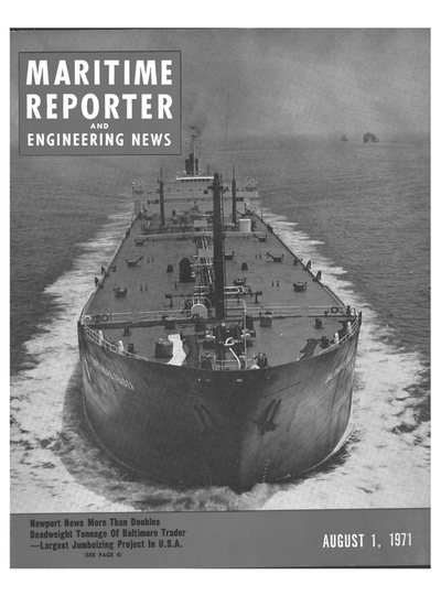 Cover of August 1971 issue of Maritime Reporter and Engineering News Magazine