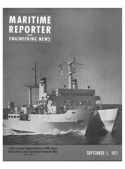 Cover of September 1971 issue of Maritime Reporter and Engineering News Magazine