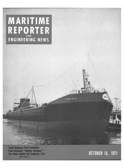 Cover of October 15, 1971 issue of Maritime Reporter and Engineering News Magazine