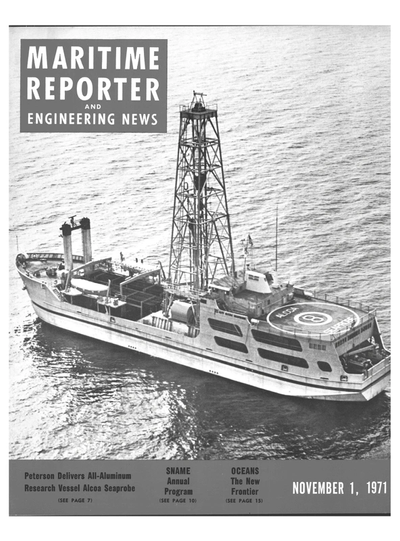 Cover of November 1971 issue of Maritime Reporter and Engineering News Magazine