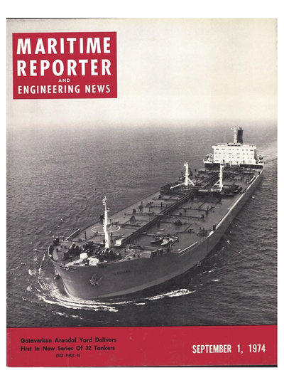 Cover of September 1974 issue of Maritime Reporter and Engineering News Magazine