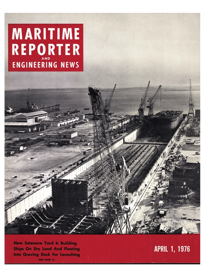 Cover of April 1976 issue of Maritime Reporter and Engineering News Magazine