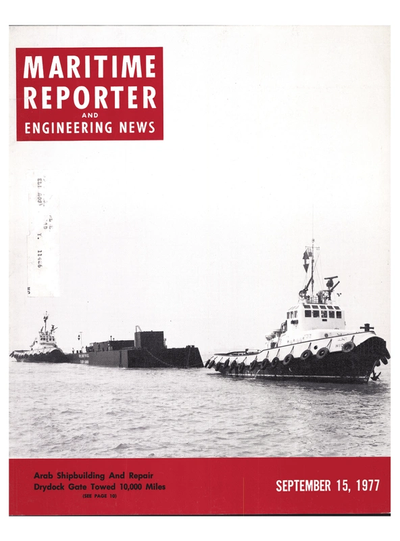 Cover of September 15, 1977 issue of Maritime Reporter and Engineering News Magazine