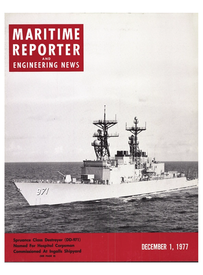 Cover of December 1977 issue of Maritime Reporter and Engineering News Magazine