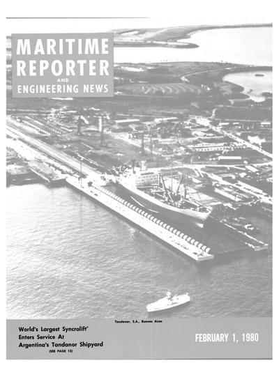 Cover of February 1980 issue of Maritime Reporter and Engineering News Magazine