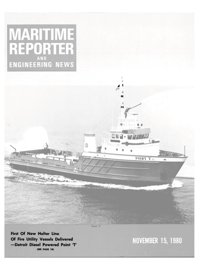 Cover of November 15, 1980 issue of Maritime Reporter and Engineering News Magazine