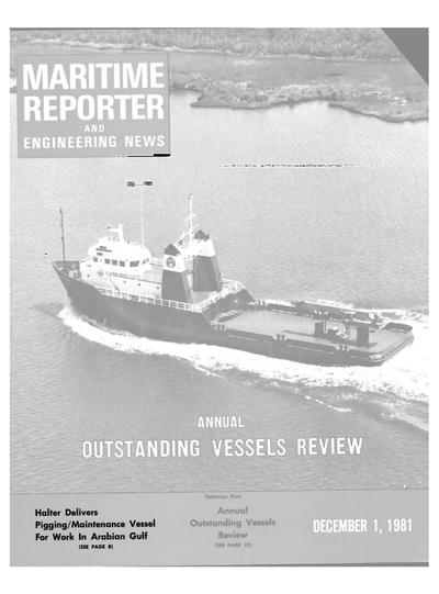 Cover of December 1981 issue of Maritime Reporter and Engineering News Magazine