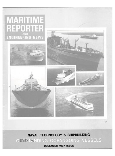 Cover of December 1987 issue of Maritime Reporter and Engineering News Magazine