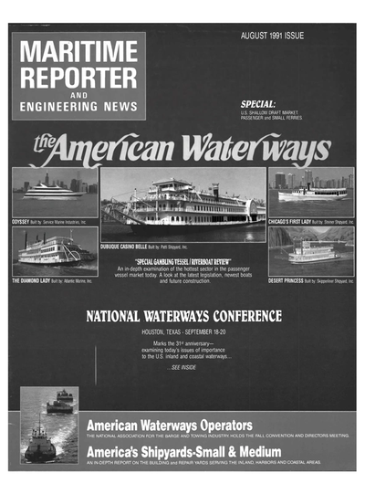 Cover of August 1991 issue of Maritime Reporter and Engineering News Magazine