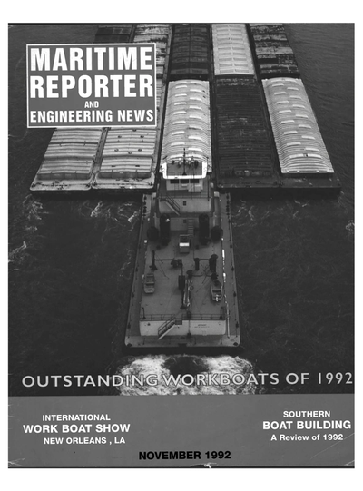 Cover of November 1992 issue of Maritime Reporter and Engineering News Magazine
