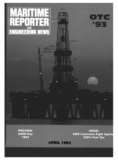 Cover of April 1993 issue of Maritime Reporter and Engineering News Magazine