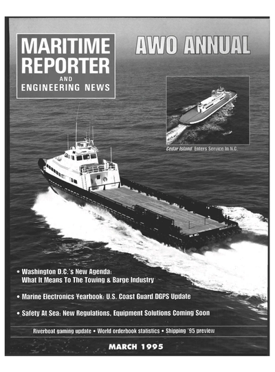 Cover of March 1995 issue of Maritime Reporter and Engineering News Magazine