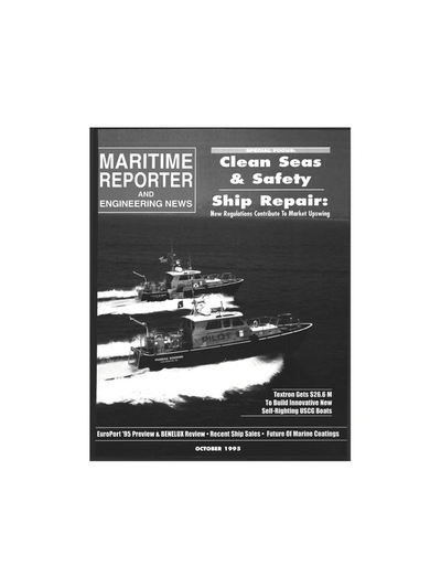 Cover of October 1995 issue of Maritime Reporter and Engineering News Magazine