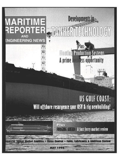 Cover of May 1996 issue of Maritime Reporter and Engineering News Magazine
