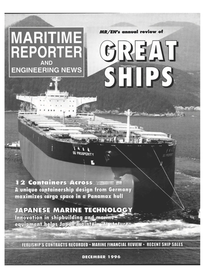 Cover of December 1996 issue of Maritime Reporter and Engineering News Magazine