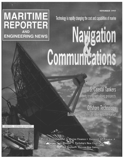 Cover of November 1997 issue of Maritime Reporter and Engineering News Magazine