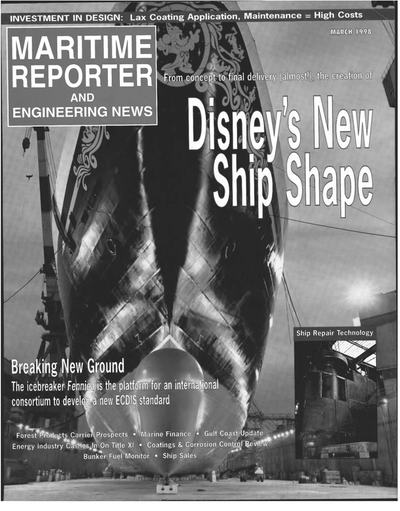 Cover of March 1998 issue of Maritime Reporter and Engineering News Magazine