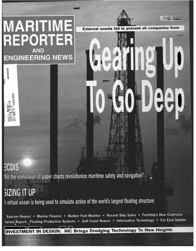 Cover of April 1998 issue of Maritime Reporter and Engineering News Magazine
