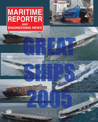 Cover of December 2005 issue of Maritime Reporter and Engineering News Magazine