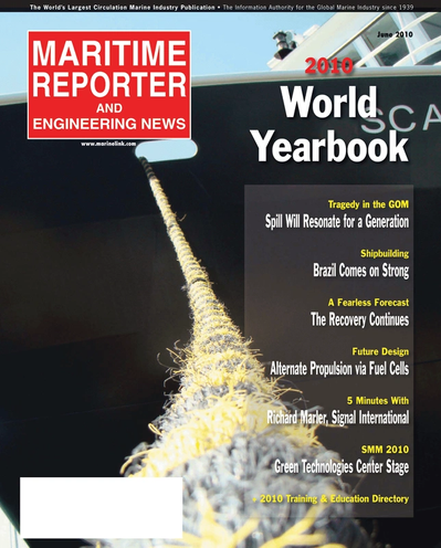 Cover of June 2, 2010 issue of Maritime Reporter and Engineering News Magazine