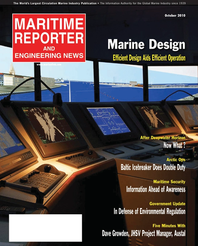 Cover of October 2010 issue of Maritime Reporter and Engineering News Magazine