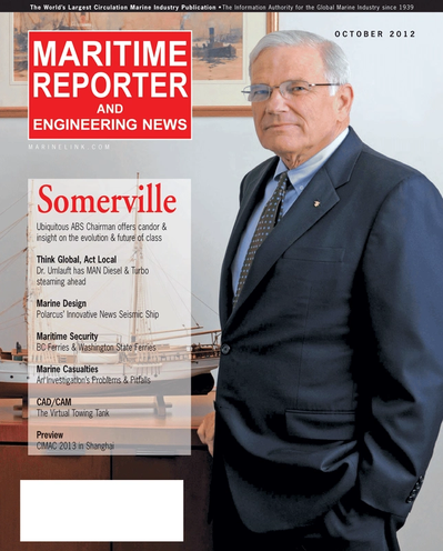Cover of October 2012 issue of Maritime Reporter and Engineering News Magazine