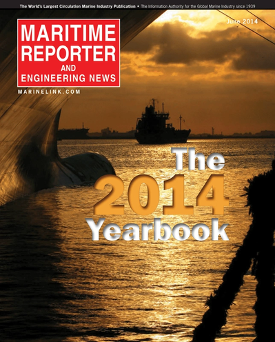 Cover of June 2014 issue of Maritime Reporter and Engineering News Magazine