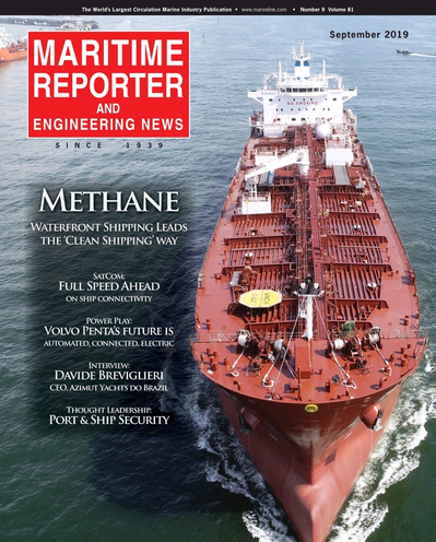 Cover of September 2019 issue of Maritime Reporter and Engineering News Magazine