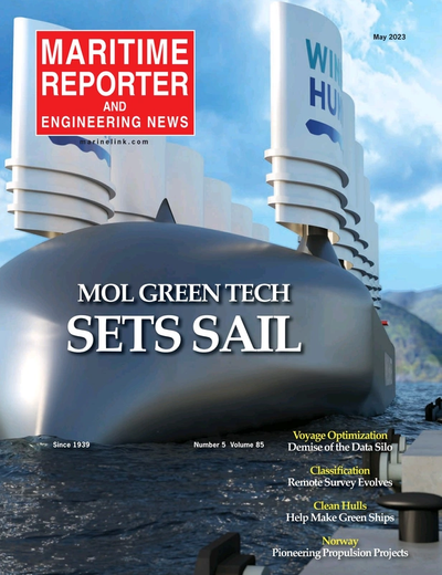 Cover of May 2023 issue of Maritime Reporter and Engineering News Magazine