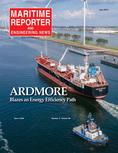 Cover of June 2023 issue of Maritime Reporter and Engineering News Magazine