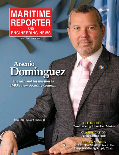 Cover of May 2024 issue of Maritime Reporter and Engineering News Magazine