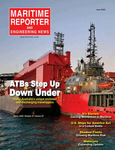 Cover of June 2025 issue of Maritime Reporter and Engineering News Magazine