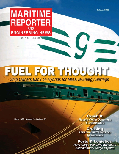 Cover of October 2025 issue of Maritime Reporter and Engineering News Magazine