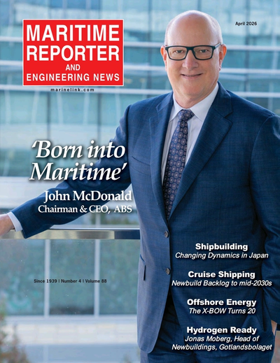 Cover of April 2026 issue of Maritime Reporter and Engineering News Magazine