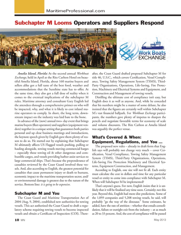 Marine News Magazine, page 10,  May 2013