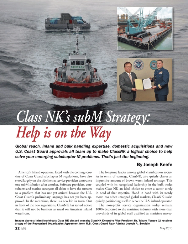 Marine News Magazine, page 22,  May 2013