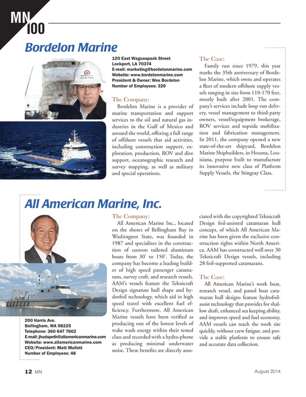 Marine News Magazine, page 12,  Aug 2014